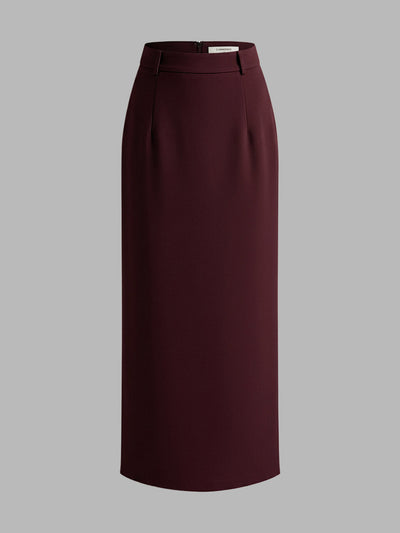 Elegant Slit Back Maxi Skirt Without Belt