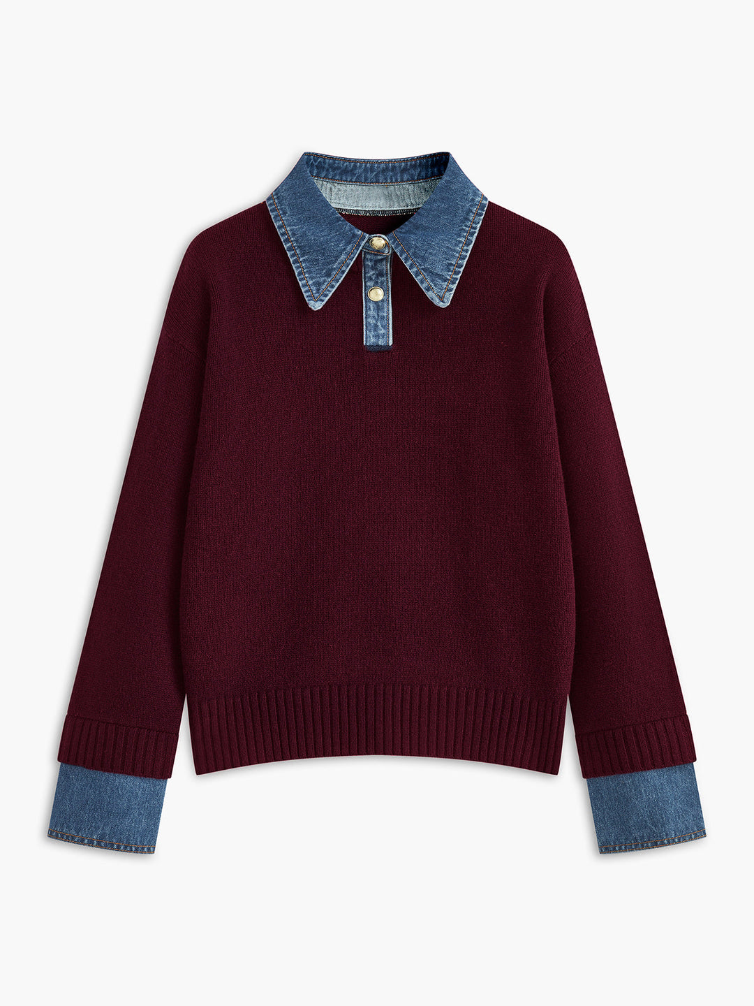 2 in 1 Panel Lapel Sweater