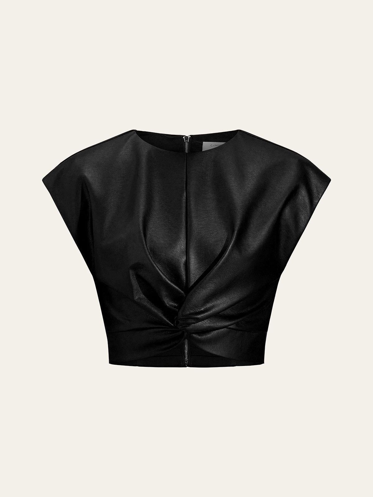 Faux Leather Knotted Top