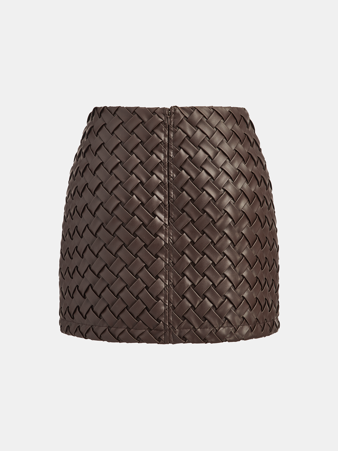 Faux Leather Woven Mini Skirt