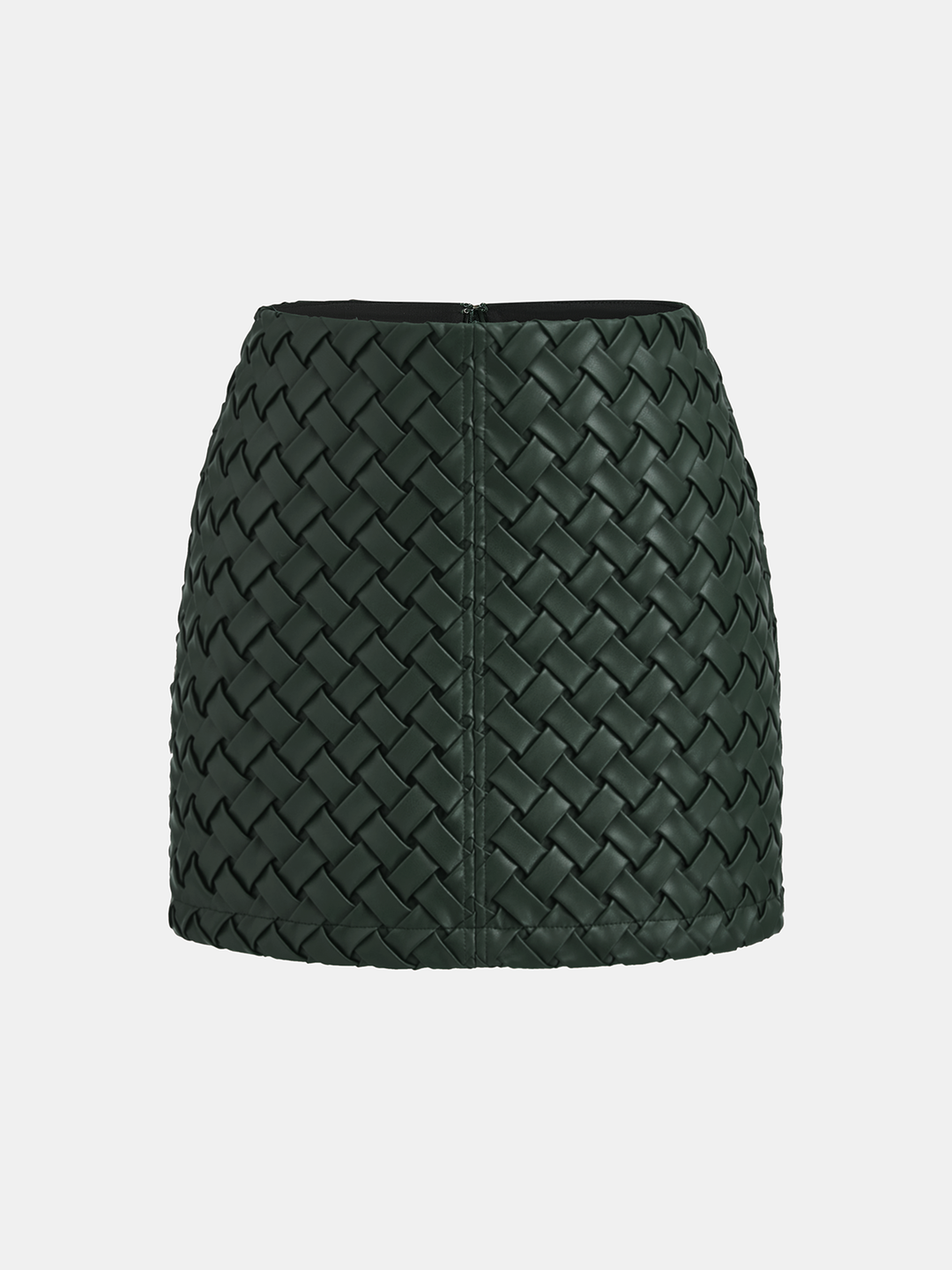 Faux Leather Woven Mini Skirt