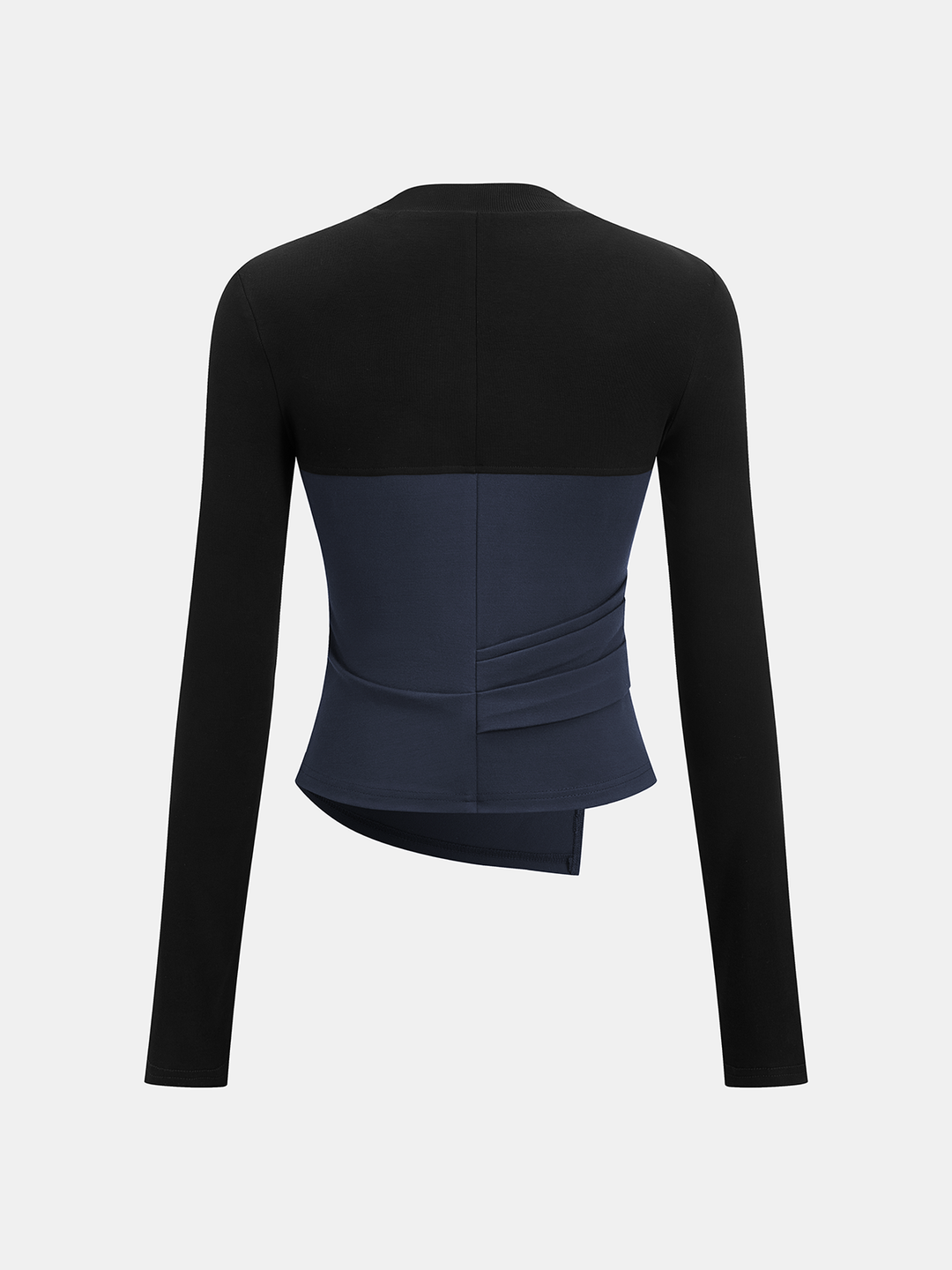 Color-Block Ruched Long-Sleeve Top