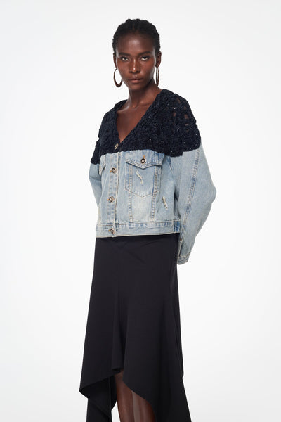 Bakhtiyar Embroidered Sequin Denim Jacket