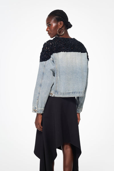 Bakhtiyar Embroidered Sequin Denim Jacket