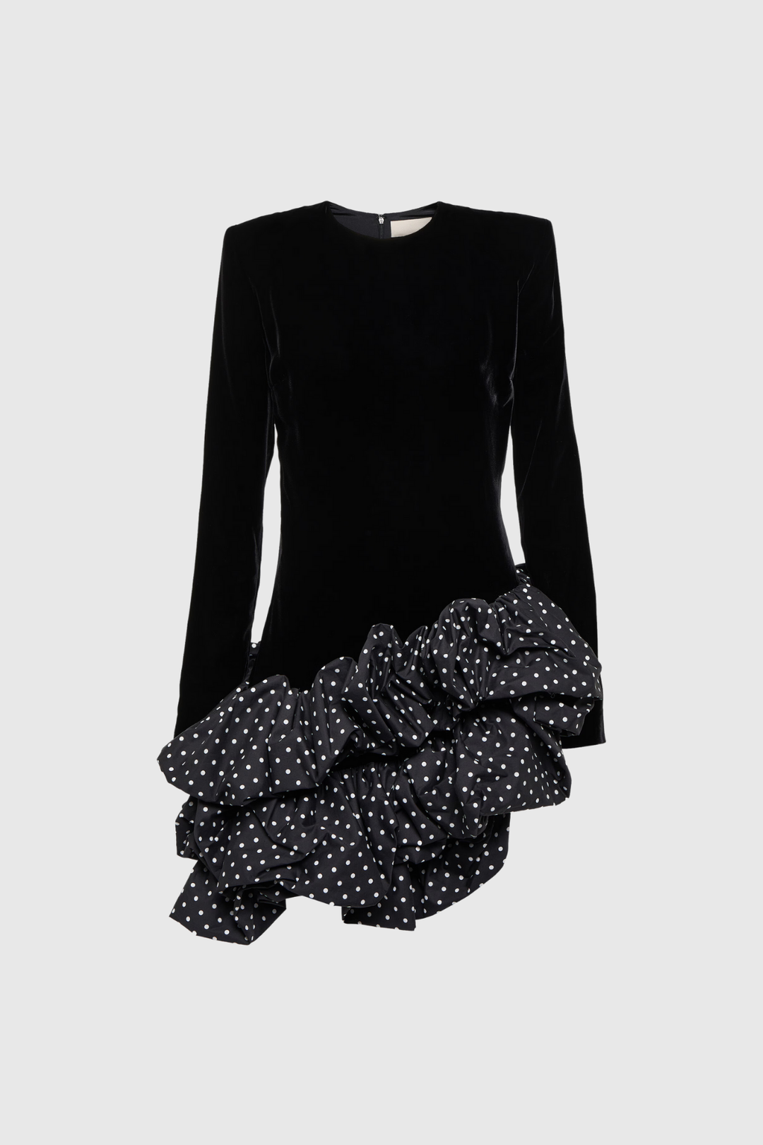 Balesego Ruffle Dot Long Sleeve Mini Dress - Celestia Couture