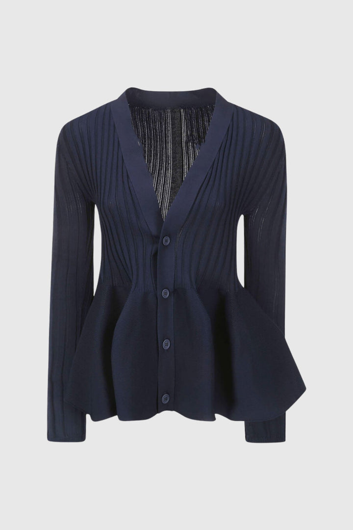 Baltenis Ruffle Long Sleeve Knit Mini Dress - Celestia Couture