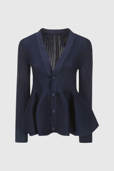 Baltenis Ruffle Long Sleeve Knit Mini Dress