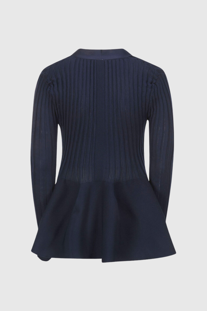 Baltenis Ruffle Long Sleeve Knit Mini Dress - Celestia Couture