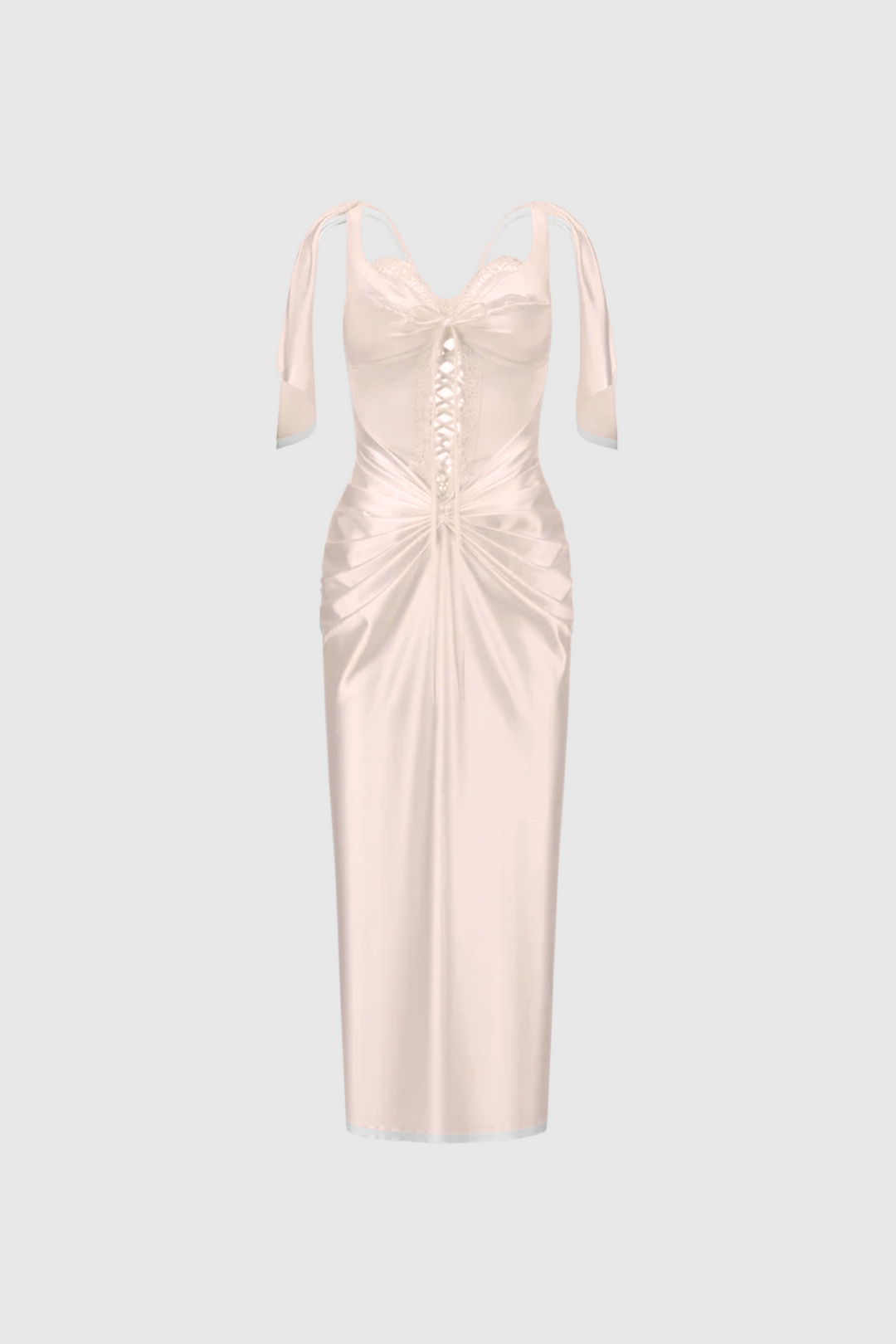 Beowulf Satin Corset Midi Dress - Celestia Couture