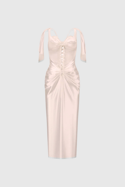 Beowulf Satin Corset Midi Dress