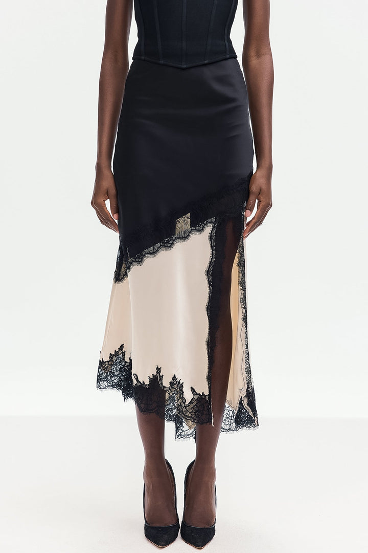 Bess Lace Satin Skirt - Celestia Couture