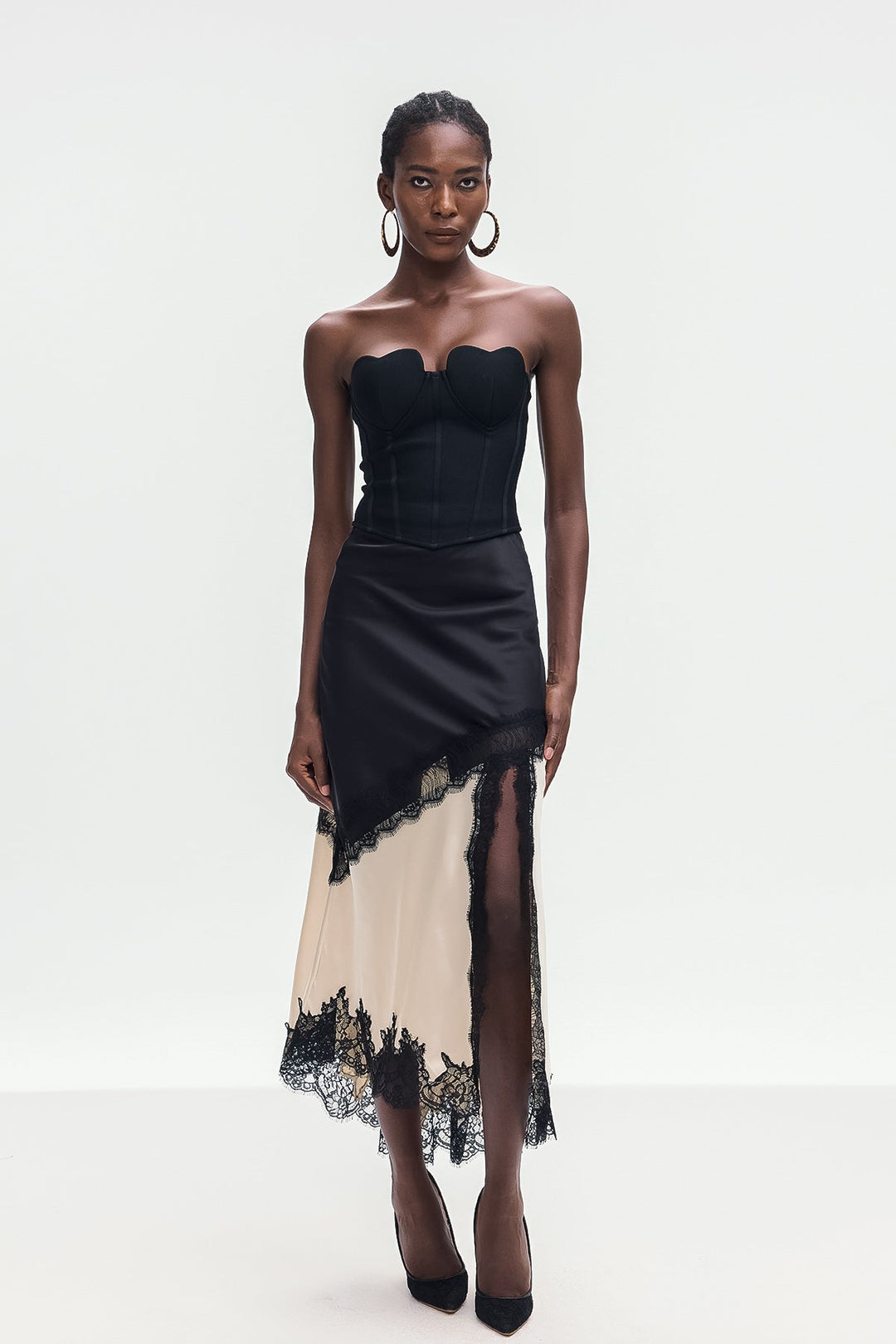 Bess Lace Satin Skirt - Celestia Couture