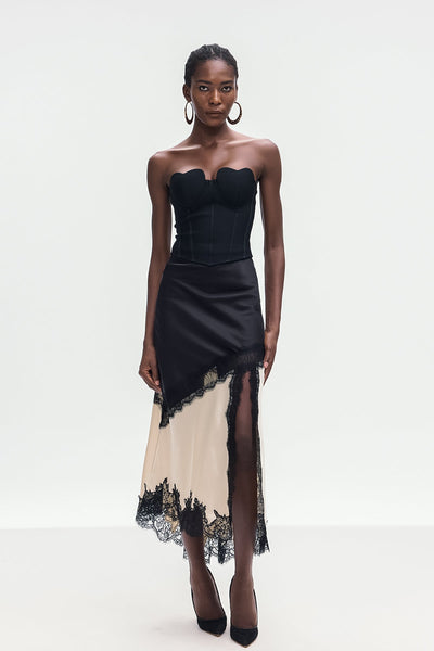 Bess Lace Satin Skirt