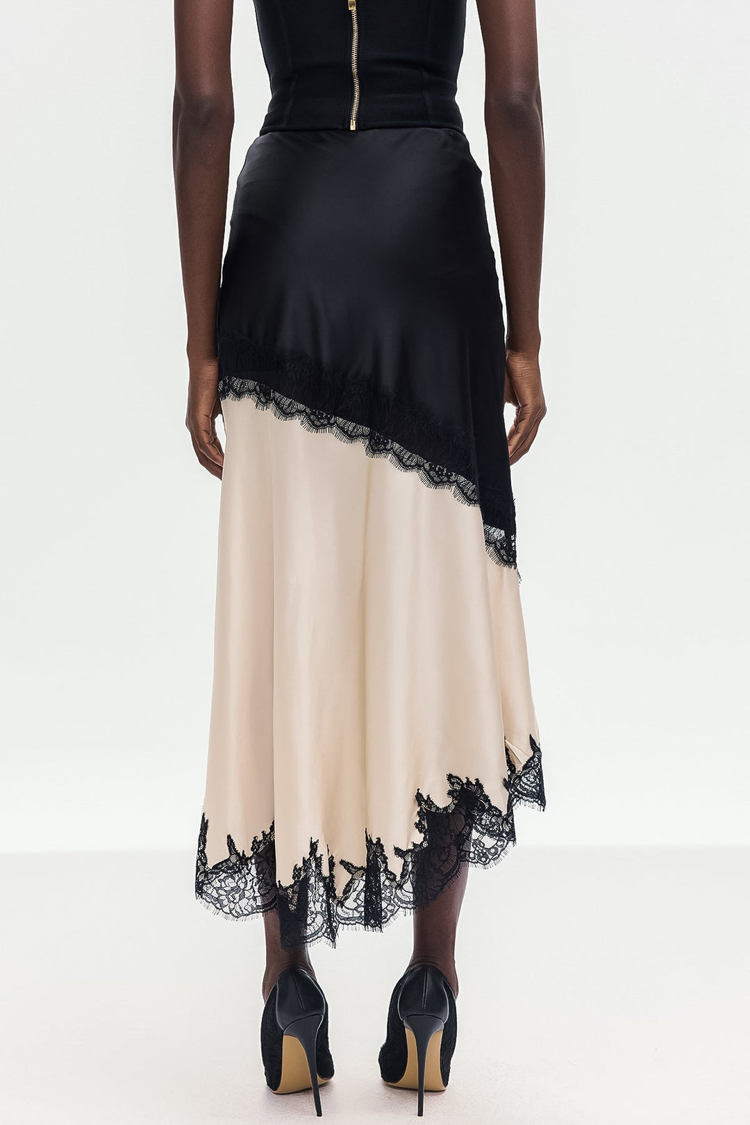 Bess Lace Satin Skirt - Celestia Couture