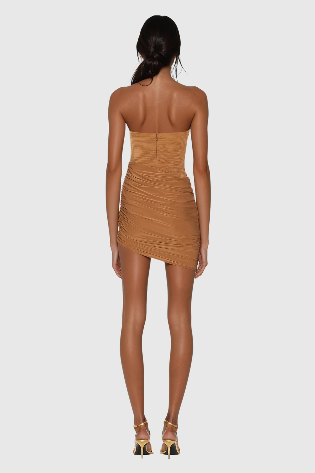 Bosse Ruch Halter Neck Mini Dress - Celestia Couture