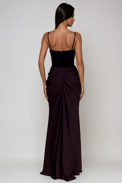 Boyan Mesh Ruch Maxi Dress