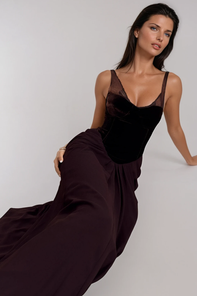 Boyan Mesh Ruch Maxi Dress