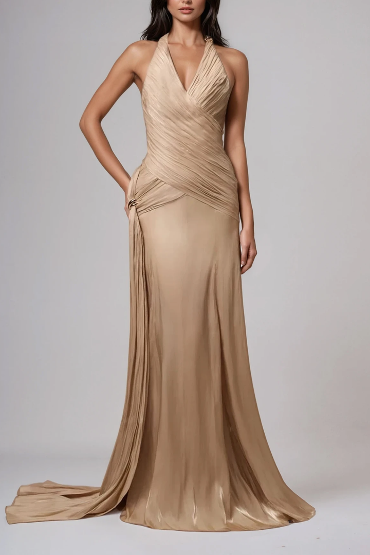 Boyce Ruch Plunge Maxi Dress - Celestia Couture