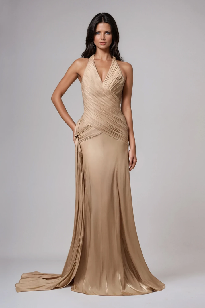 Boyce Ruch Plunge Maxi Dress - Celestia Couture