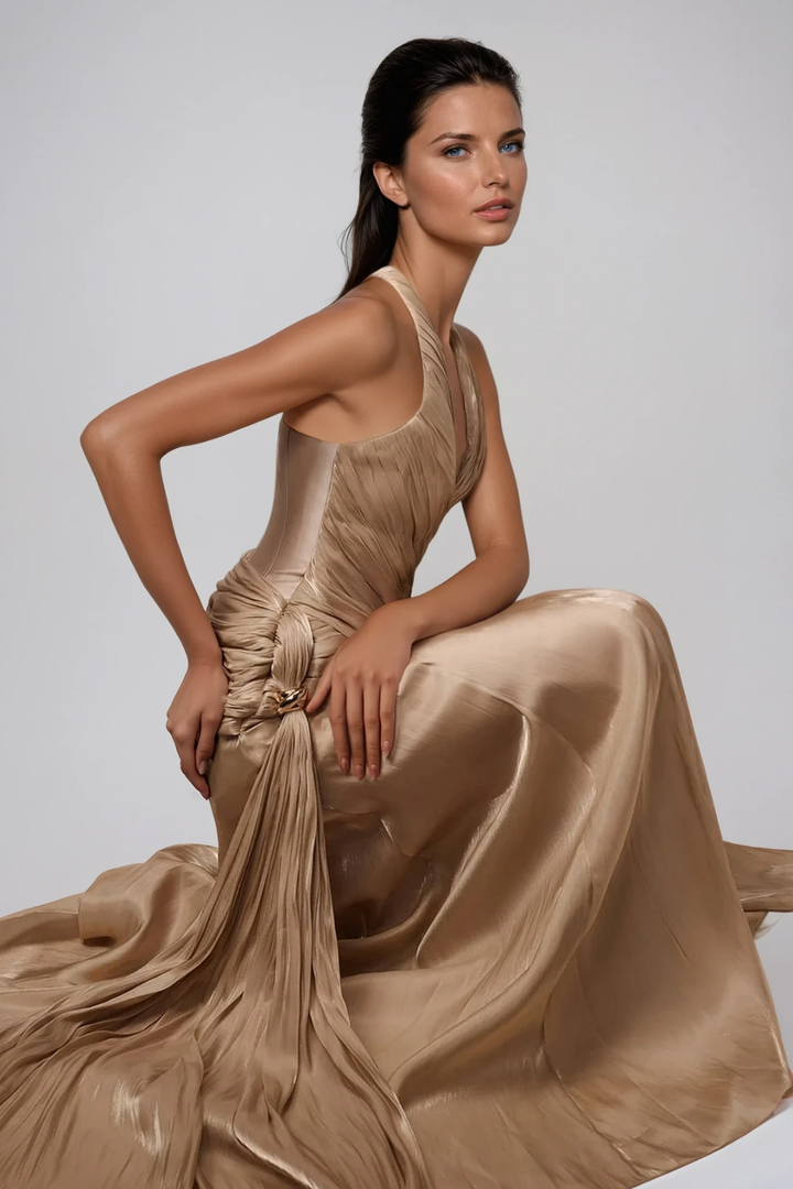 Boyce Ruch Plunge Maxi Dress - Celestia Couture