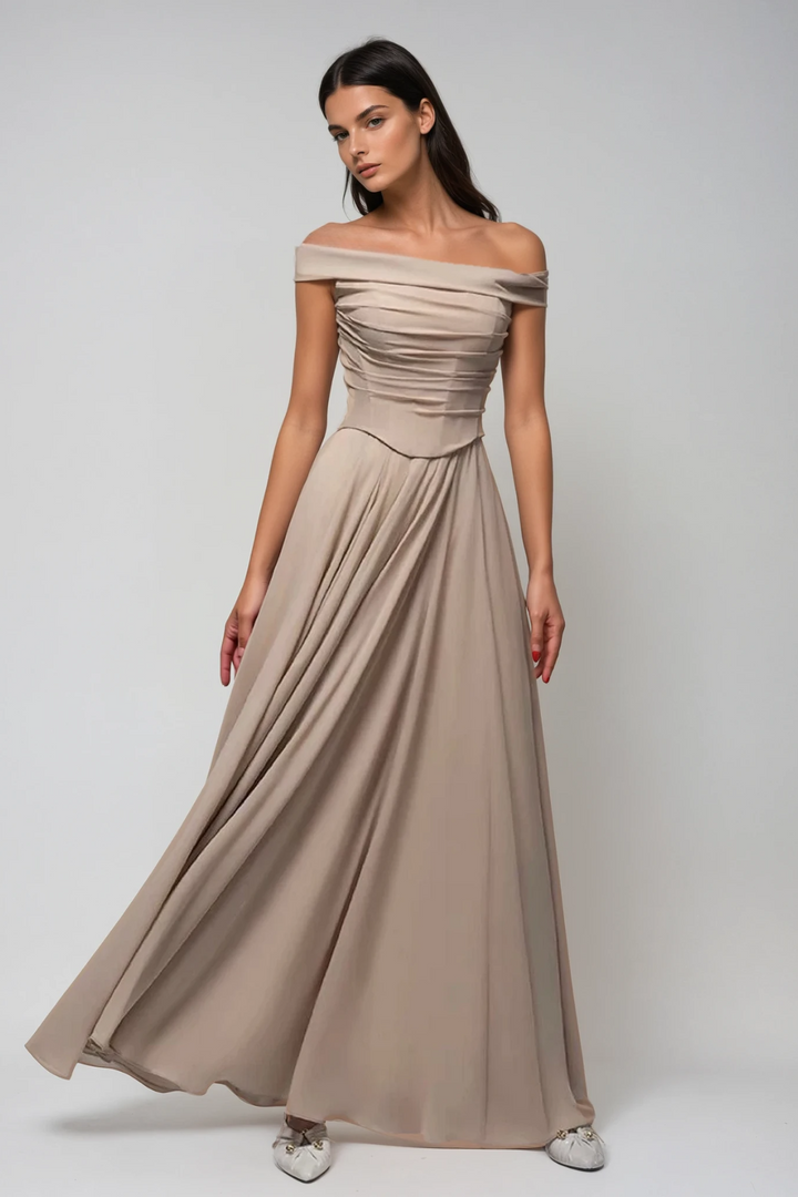 Brandon Corset Ruffle Maxi Dress - Celestia Couture