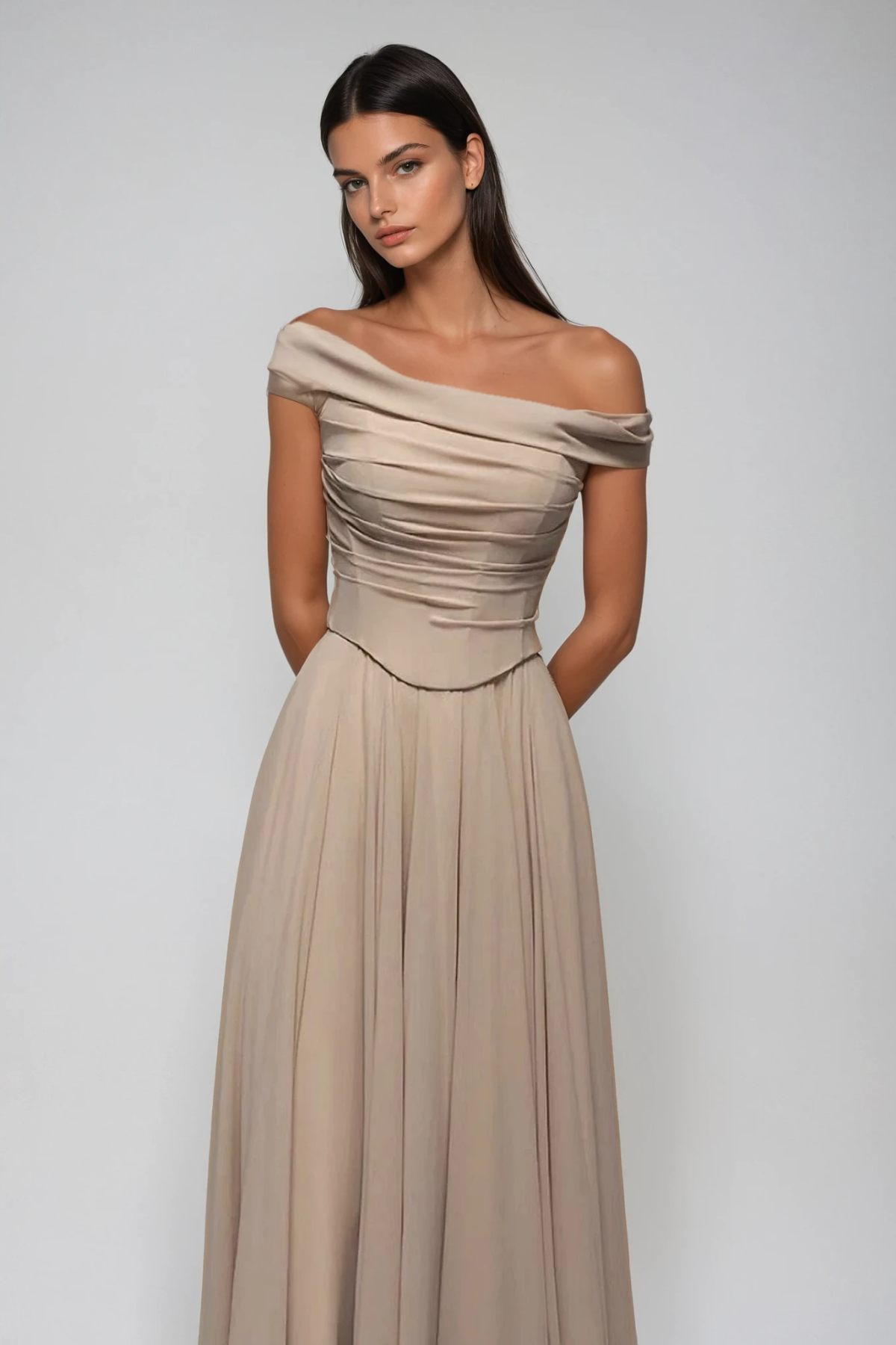 Brandon Corset Ruffle Maxi Dress