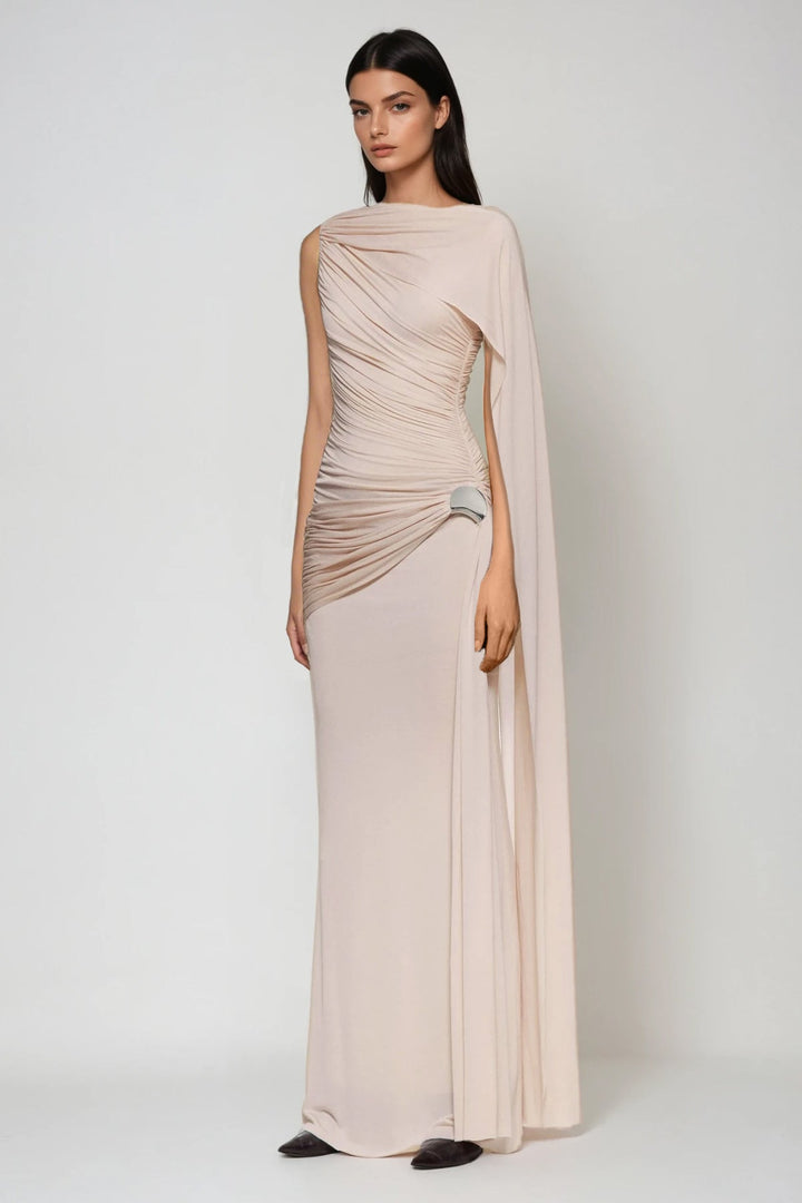 Brandt Ruch Shawl Maxi Dress In Pink