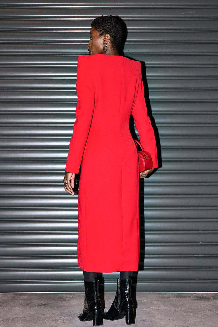 Cactus Button Deconstruct Split Coat - Celestia Couture