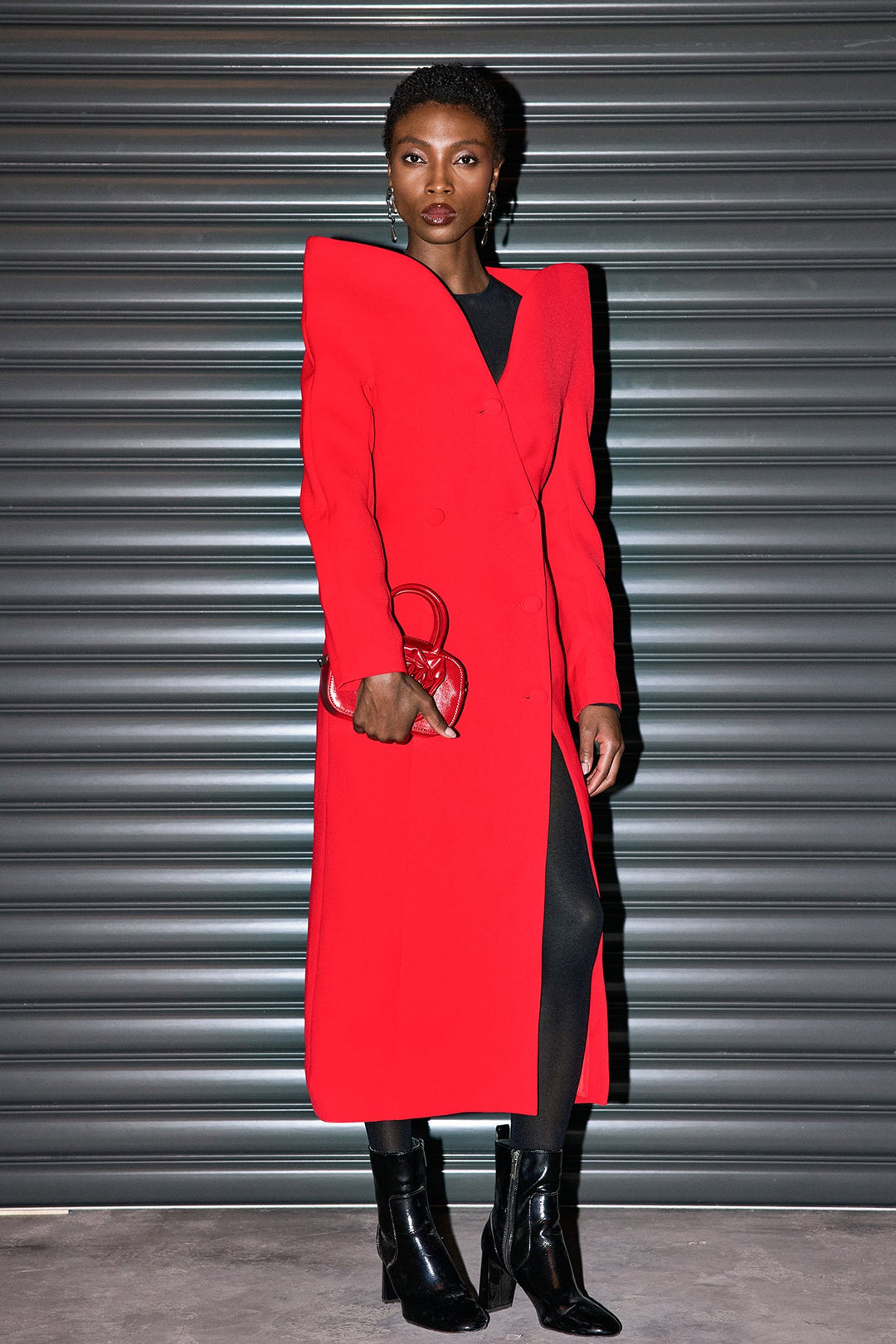 Cactus Button Deconstruct Split Coat - Celestia Couture