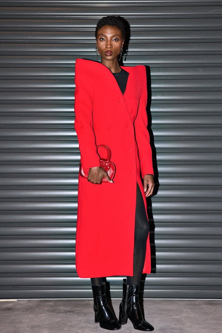 Cactus Button Deconstruct Split Coat - Celestia Couture