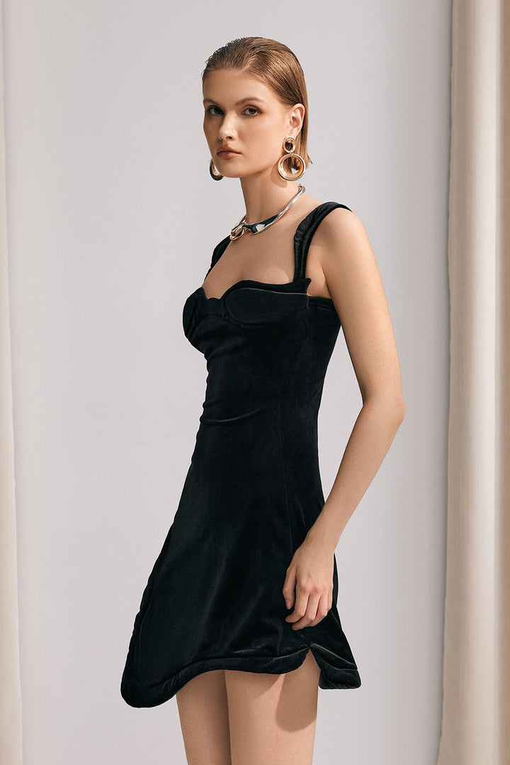 Camille Sweetheart Asymmetric Mini Dress - Celestia Couture