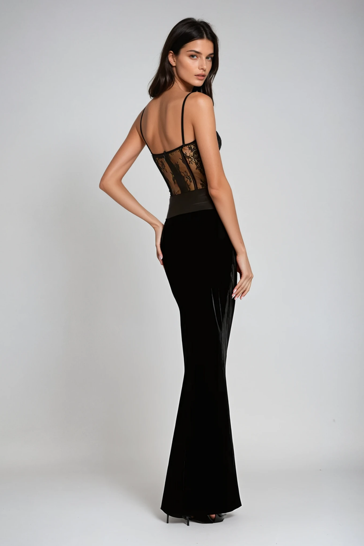 Camillus Lace Corset Maxi Dress - Celestia Couture