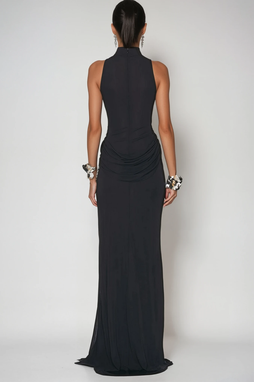 Canaan Ruch Sleeveless Split Maxi Dress In Black - Celestia Couture