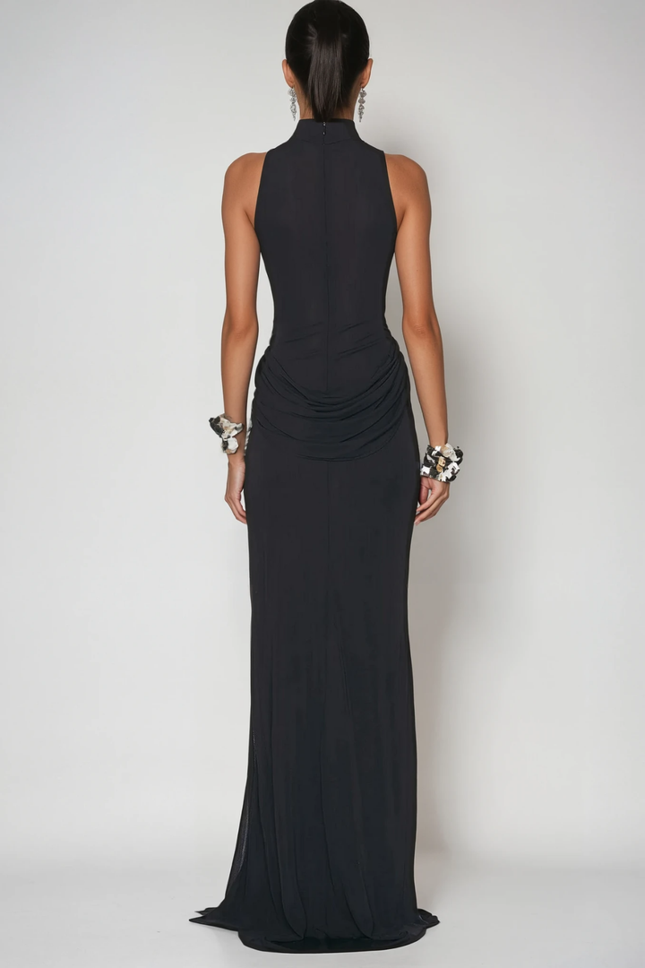 Canaan Ruch Sleeveless Split Maxi Dress In Black - Celestia Couture