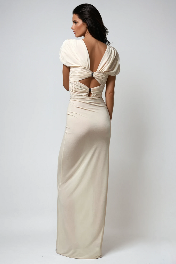 Carmelo Flower Ruch Cutout Skirt Set - Celestia Couture