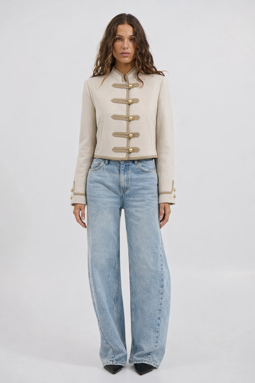 Buttoned Jacket "Napoleone" Beige