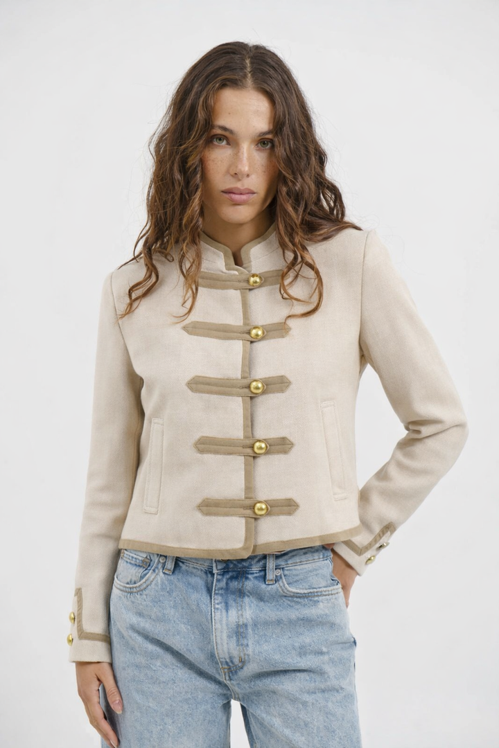 Buttoned Jacket "Napoleone" Beige