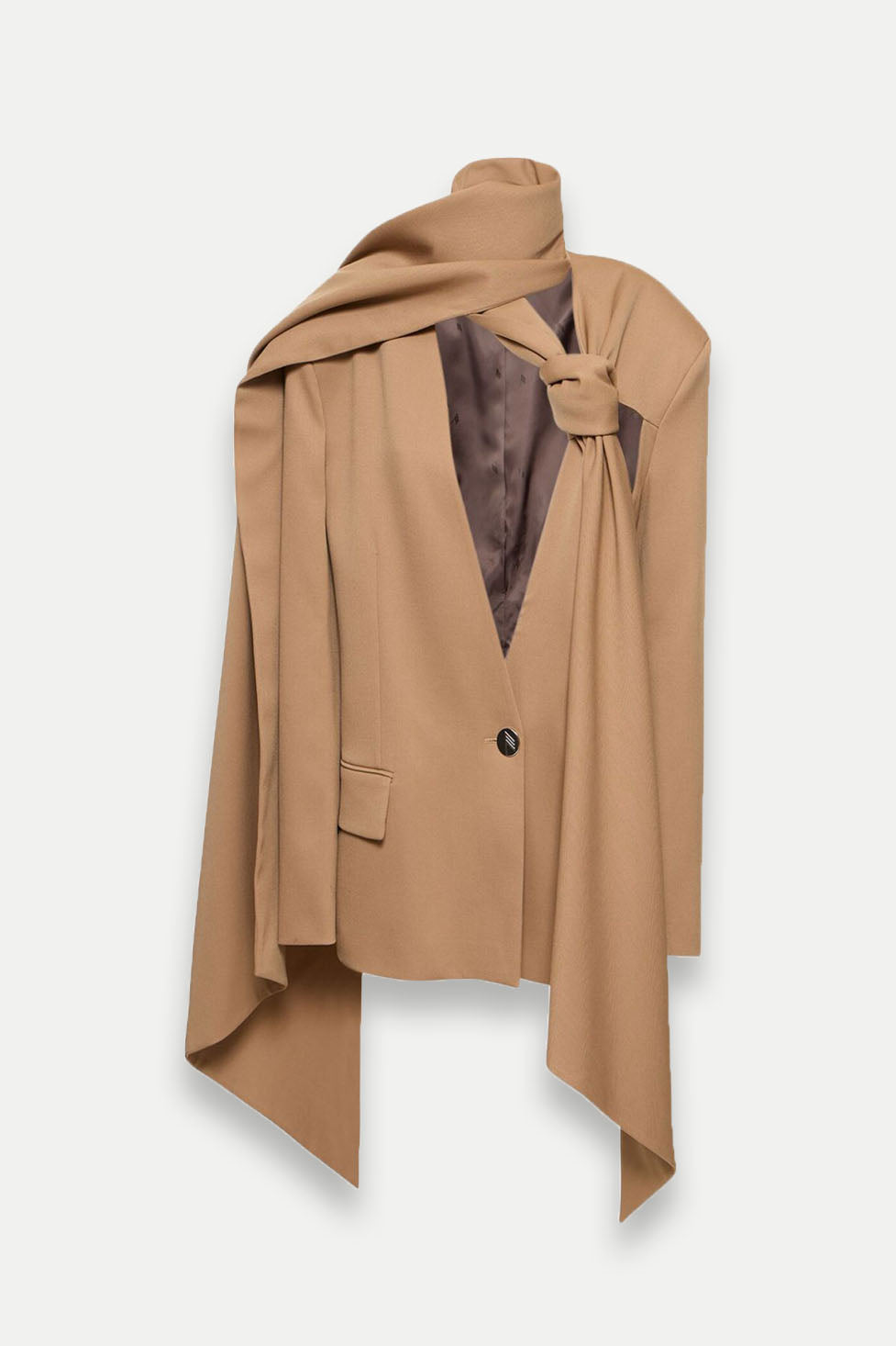Claire Cutout Blazer Set In Brown - Celestia Couture