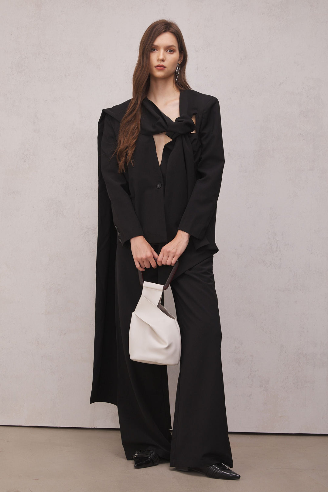 Claire Cutout Blazer Set In Black - Celestia Couture