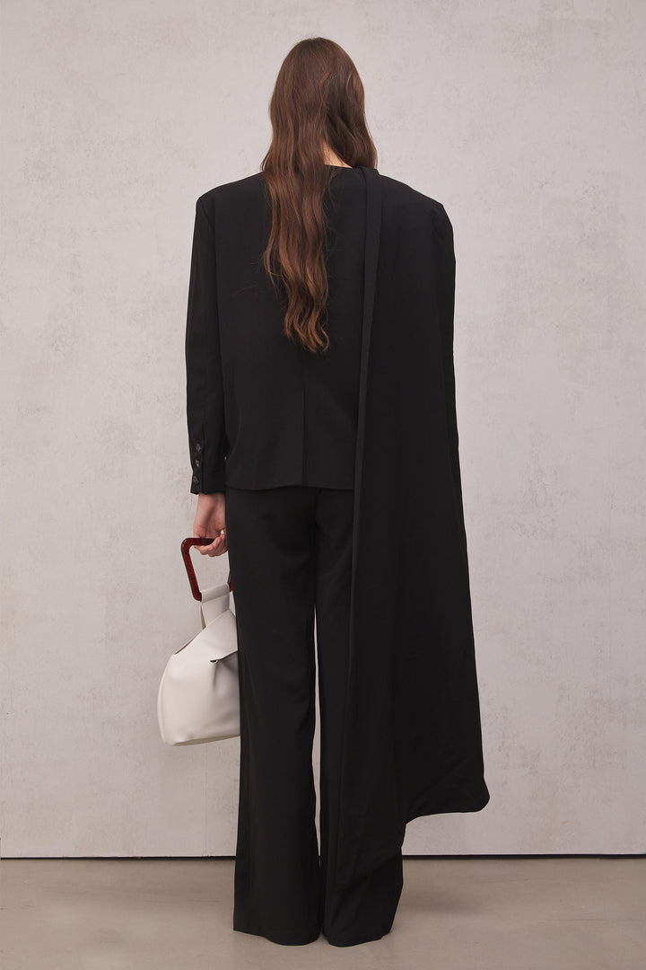 Claire Cutout Blazer Set In Black - Celestia Couture