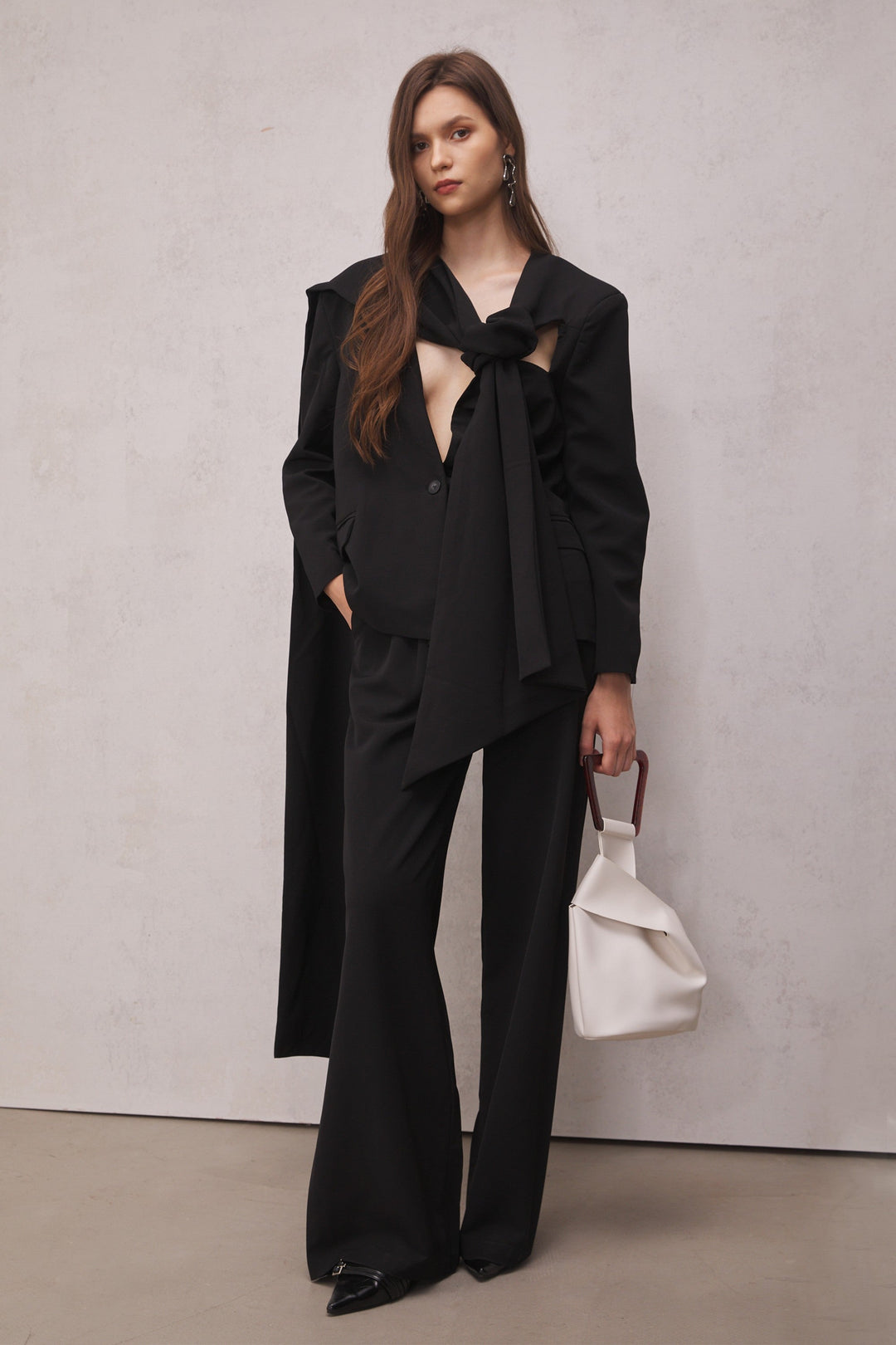 Claire Cutout Blazer Set In Black - Celestia Couture
