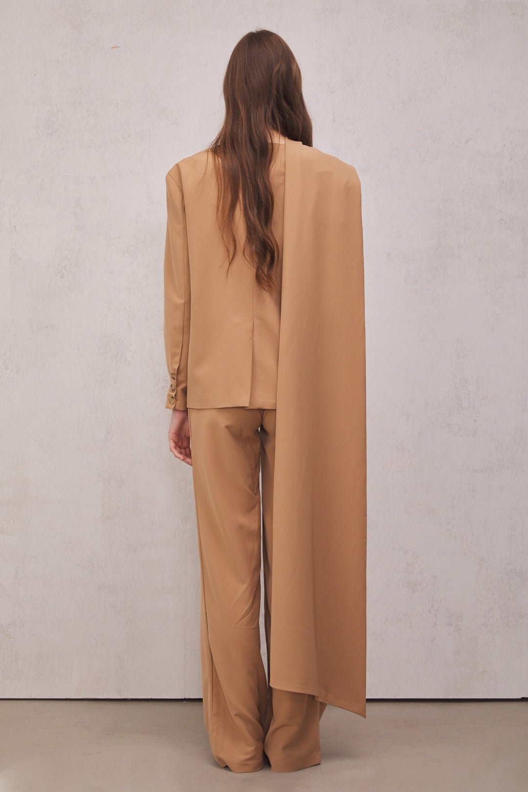 Claire Cutout Blazer Set In Brown - Celestia Couture