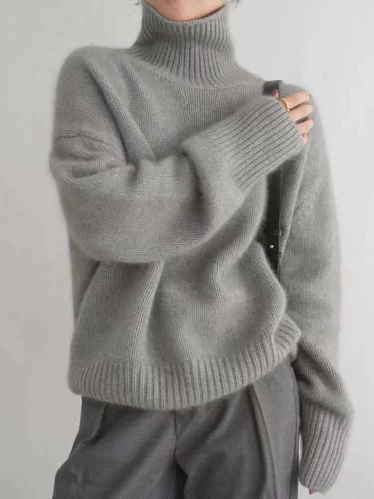 Mona™ – Cozy, Knitted, Soft Turtleneck Sweater - Celestia Couture