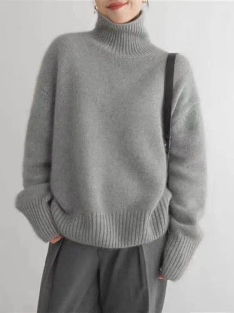 Mona™ – Cozy, Knitted, Soft Turtleneck Sweater - Celestia Couture