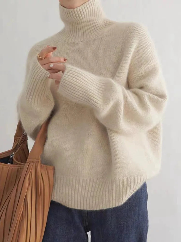 Mona™ – Cozy, Knitted, Soft Turtleneck Sweater - Celestia Couture