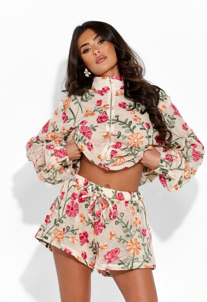 DAHLIA FLORAL CROCHET JACKET