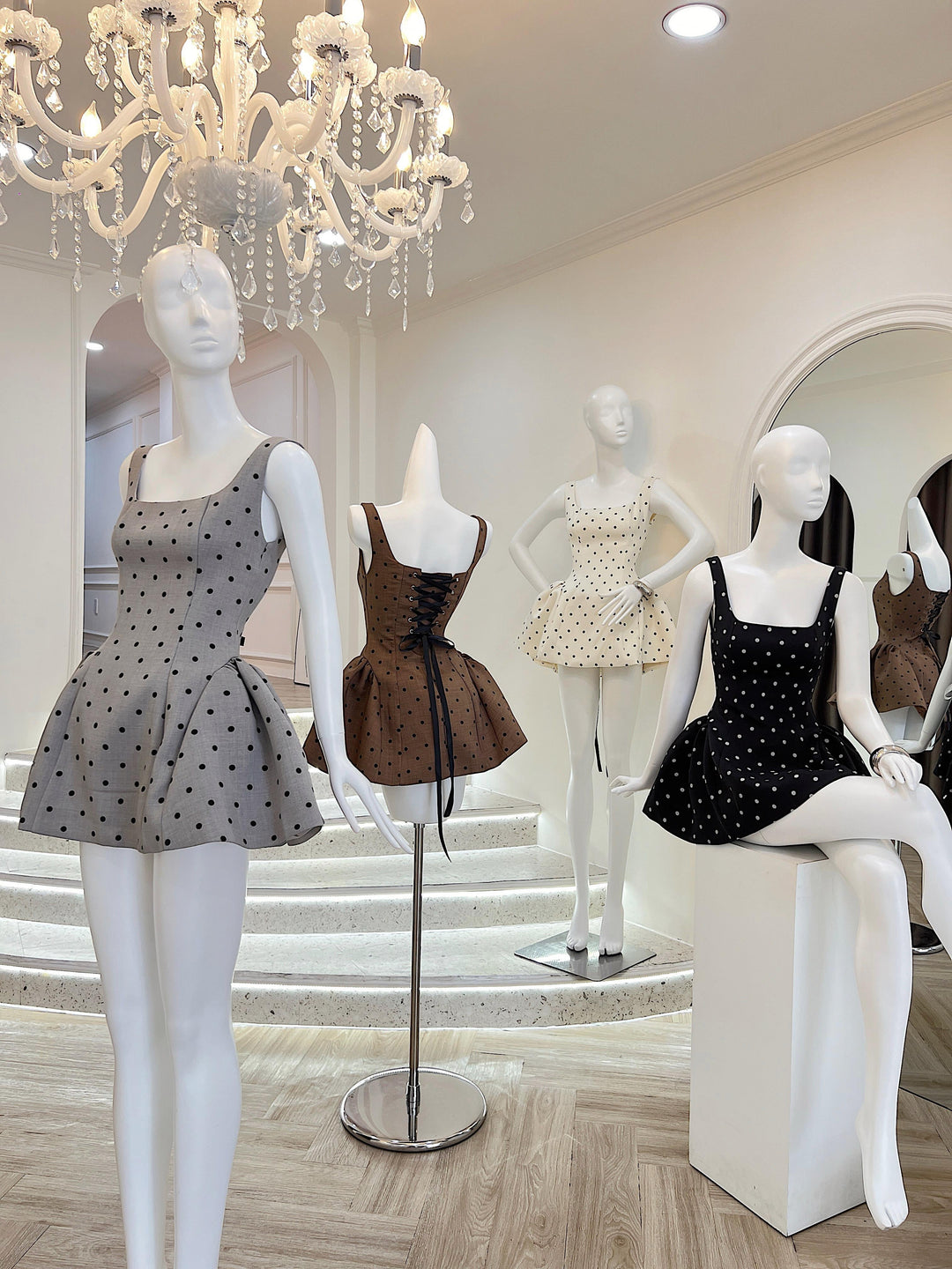 Corinne Polka Dress - Celestia Couture