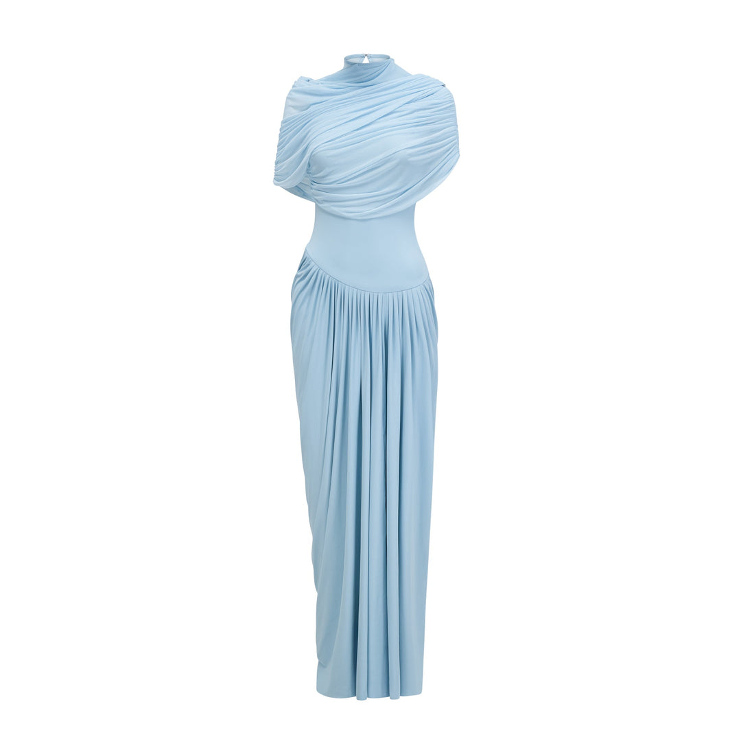 Fenolla asymmetrical draped cape &amp; dress matching set - Celestia Couture