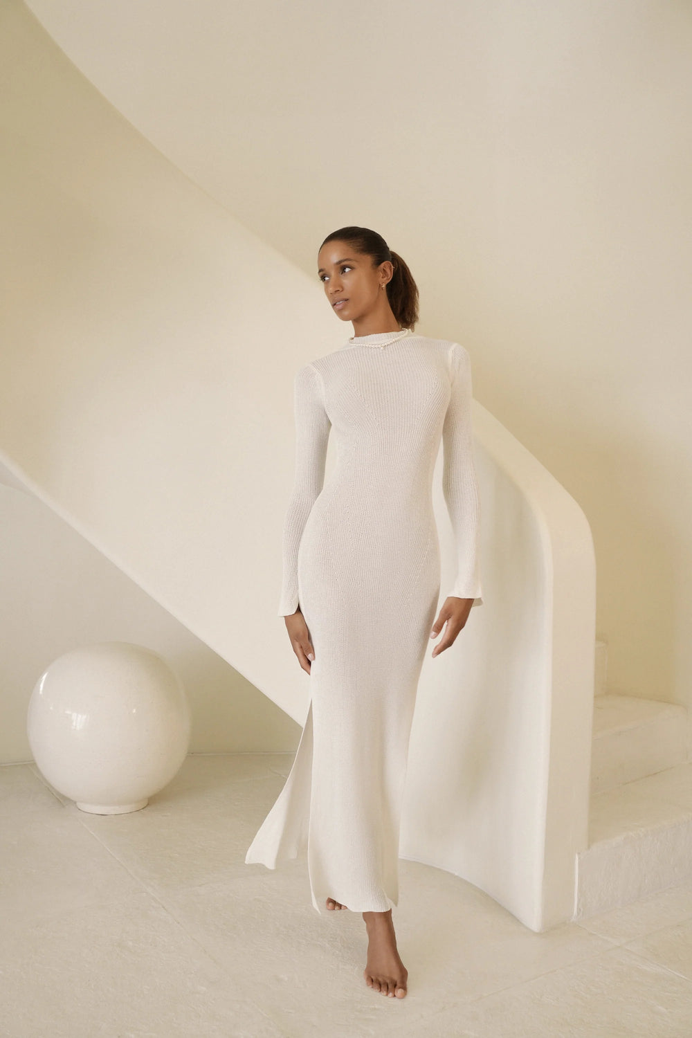 INSOMNIA LONG V2 DRESS | WHITE - Celestia Couture