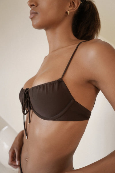 BRUNA PUSH UP TOP | CHOCOLATE